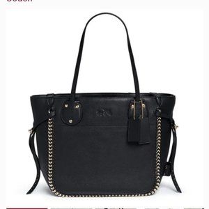 Coach Leather Tatum Tote with Whiplash